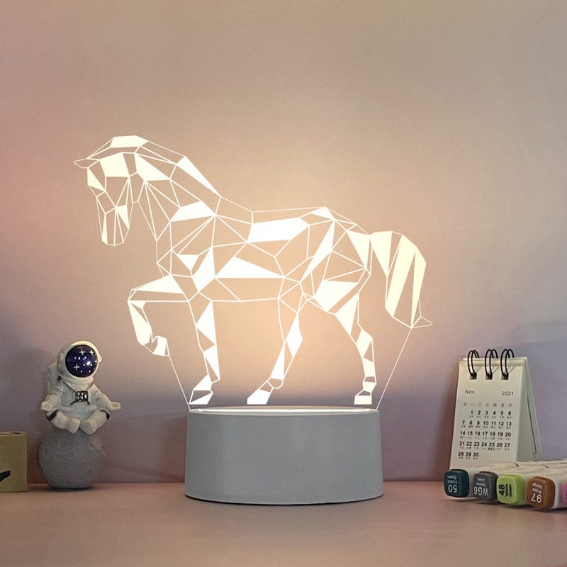 USB Warm Night Light (Geometric Horse)