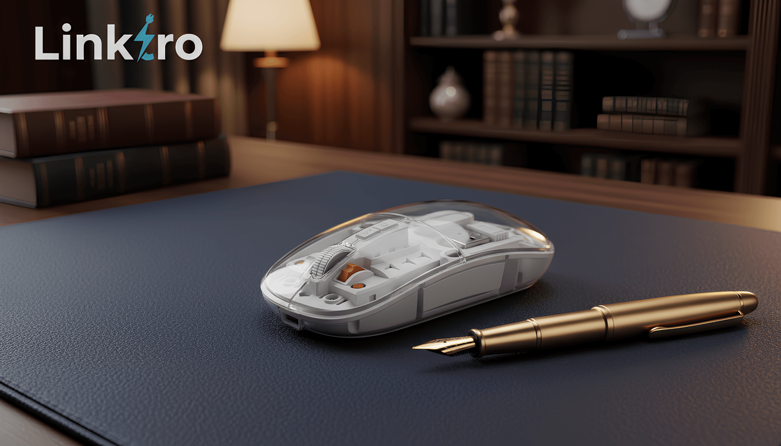 transparent mouse white front view